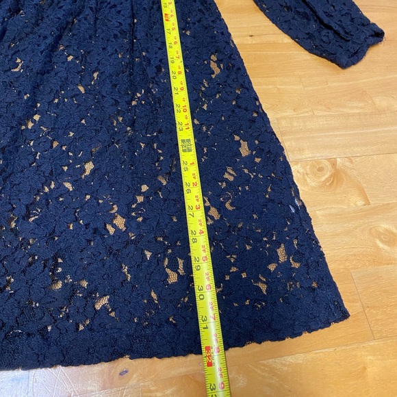 Forever 21 Black Lace Dress Overlay with cross-stitch red rose design - Picture 10 of 16